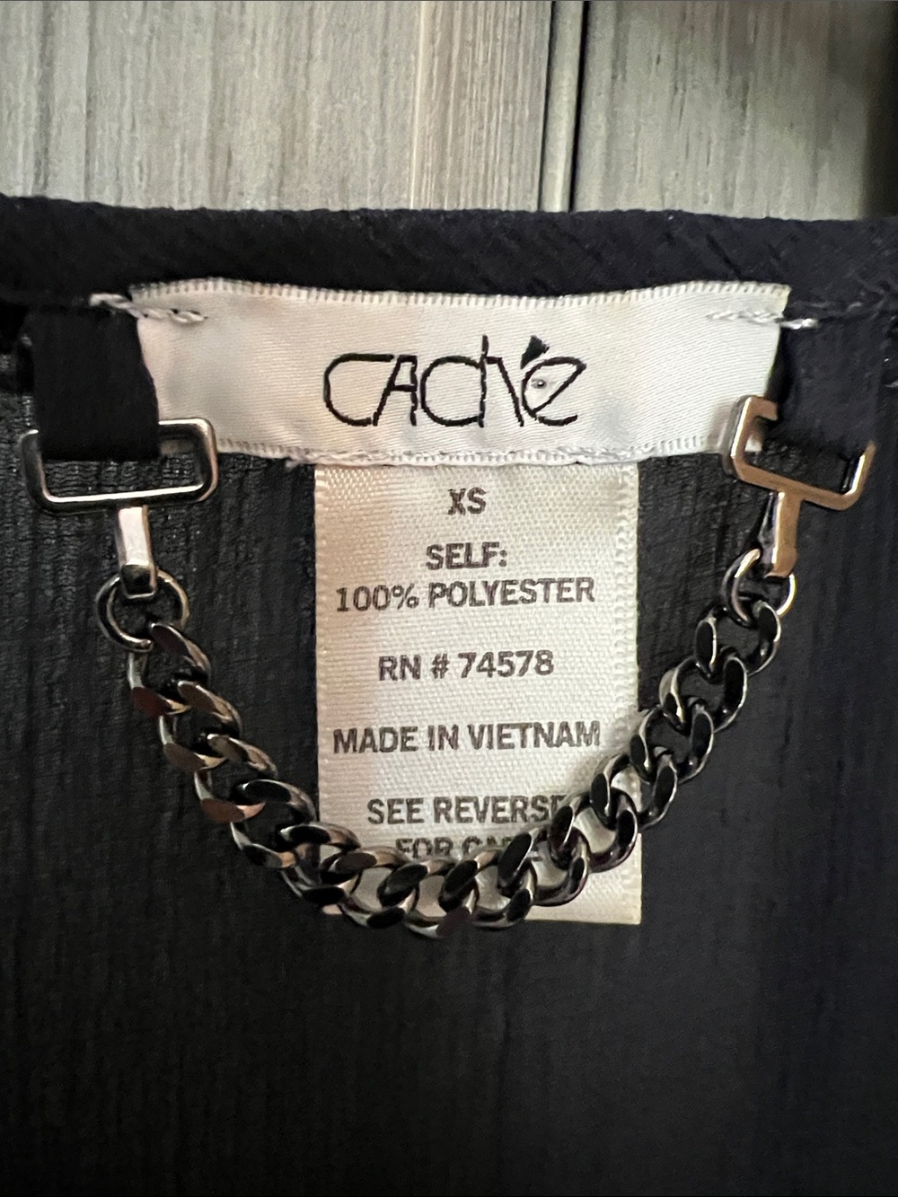 CACHE circa 2008! sheer navy blouse with beading! PERFECT CONDITION XS - Picture 4 of 7